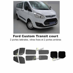Transit Custom (2014-ACTUEL) Court. Vitres fixes et 2 portes arrières