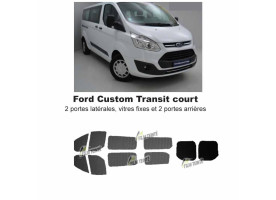 Transit Custom (2014-ACTUEL) Court. Vitres fixes et 2 portes arrières
