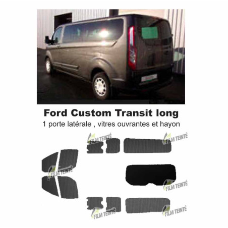 Transit Custom (2014-ACTUEL) Long. Vitres ouvrantes et hayon
