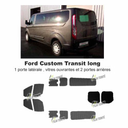 Transit Custom (2014-ACTUEL) Long. Vitres ouvrantes et 2 portes arrières