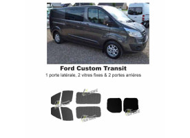 Transit Custom (2014-ACTUEL) Long. Vitres ouvrantes et 2 portes arrières