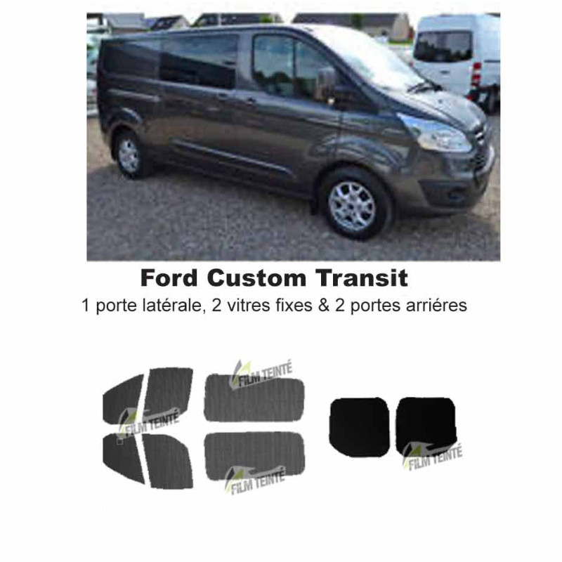Transit Custom (2014-ACTUEL) Long. Vitres ouvrantes et 2 portes arrières