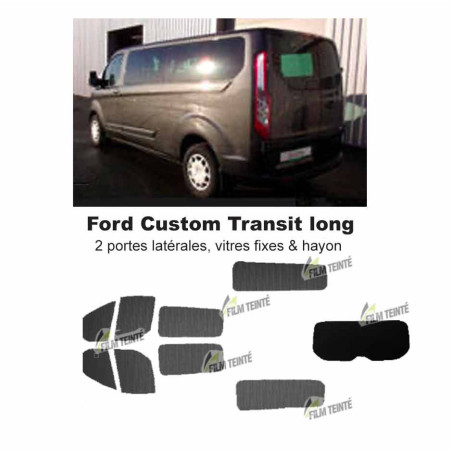 Transit Custom (2014-ACTUEL) Long. Vitres fixes et hayon